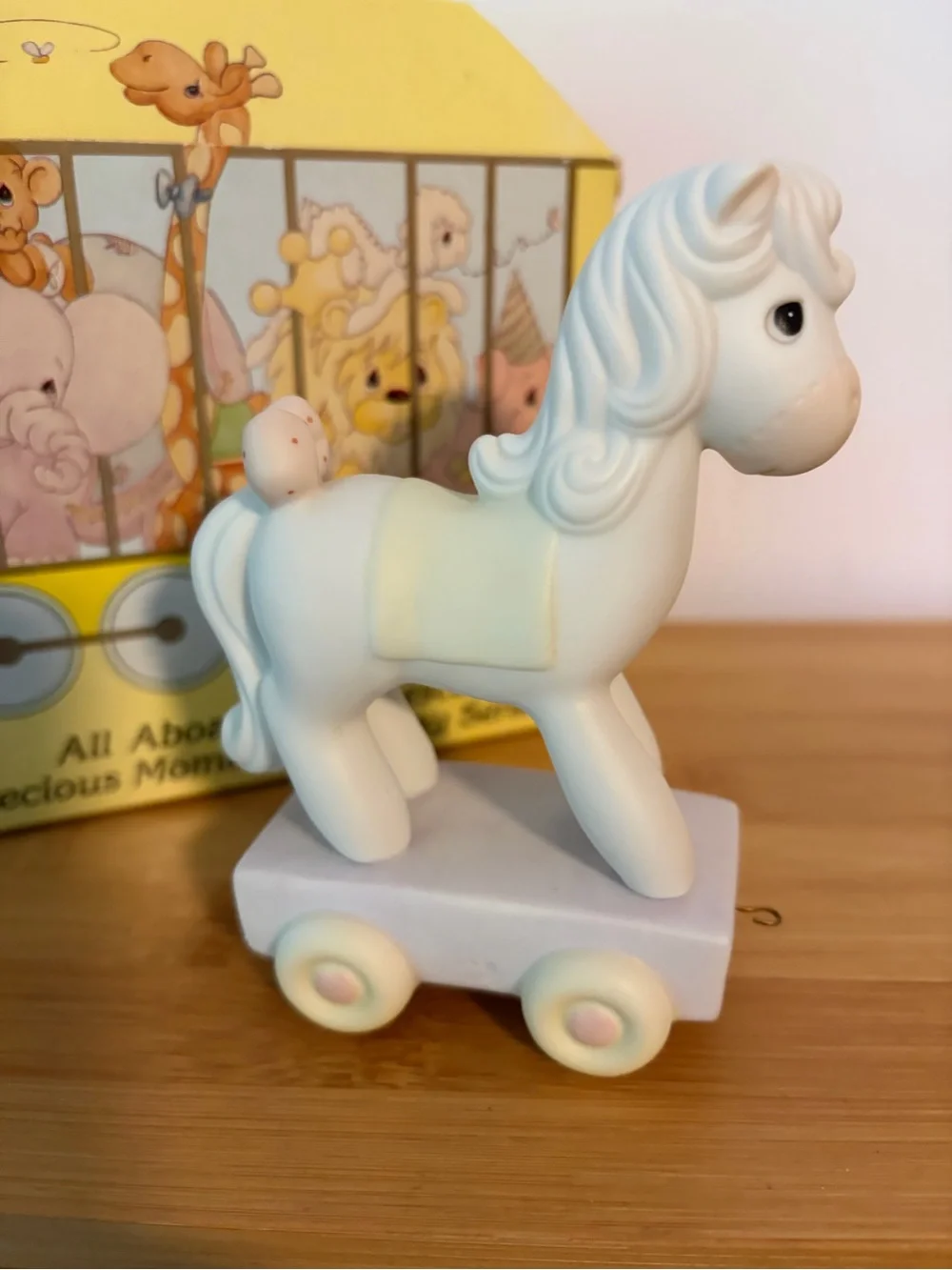 Vintage Precious Moments Birthday Train Series White Pony Being 9 Is Just Divine